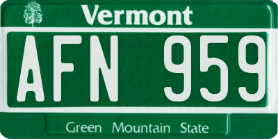 VT license plate AFN959