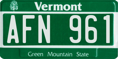 VT license plate AFN961