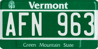 VT license plate AFN963