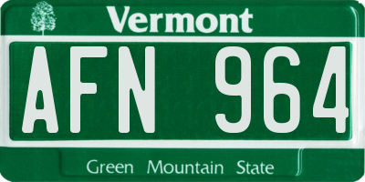 VT license plate AFN964