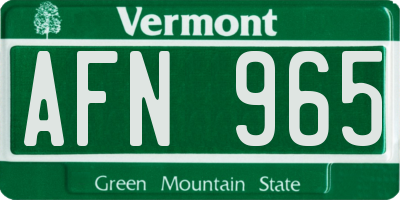 VT license plate AFN965