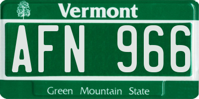 VT license plate AFN966