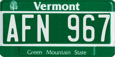 VT license plate AFN967