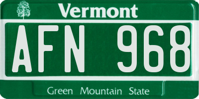 VT license plate AFN968
