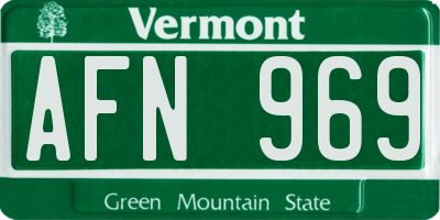 VT license plate AFN969