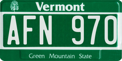 VT license plate AFN970
