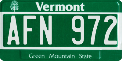 VT license plate AFN972