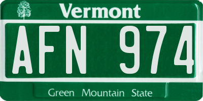 VT license plate AFN974
