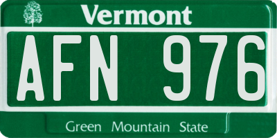 VT license plate AFN976
