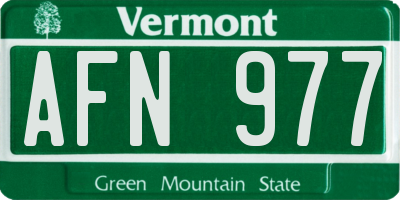 VT license plate AFN977