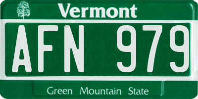 VT license plate AFN979