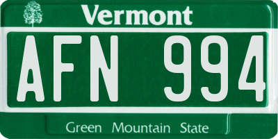 VT license plate AFN994