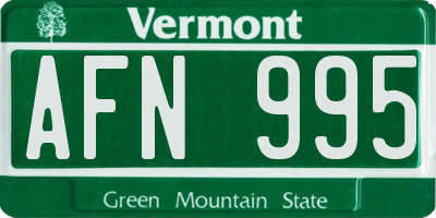 VT license plate AFN995
