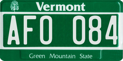 VT license plate AFO084