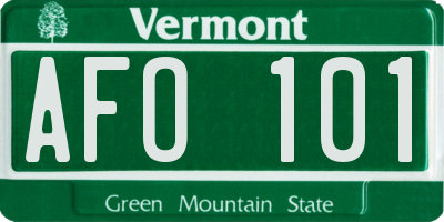 VT license plate AFO101