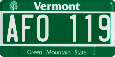 VT license plate AFO119