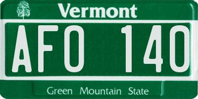 VT license plate AFO140
