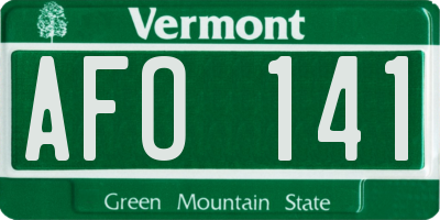 VT license plate AFO141