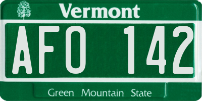 VT license plate AFO142