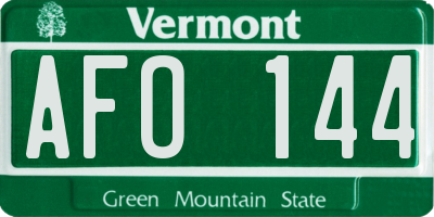 VT license plate AFO144