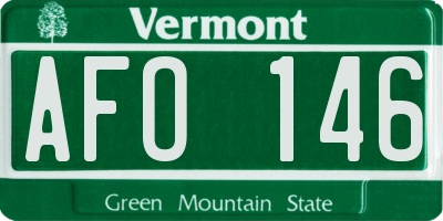 VT license plate AFO146