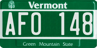 VT license plate AFO148