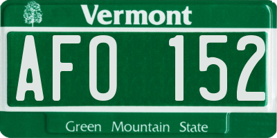 VT license plate AFO152