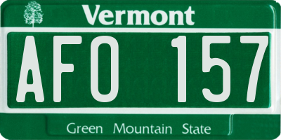 VT license plate AFO157
