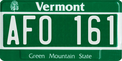 VT license plate AFO161