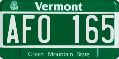 VT license plate AFO165