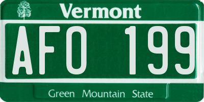 VT license plate AFO199