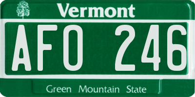 VT license plate AFO246