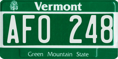 VT license plate AFO248