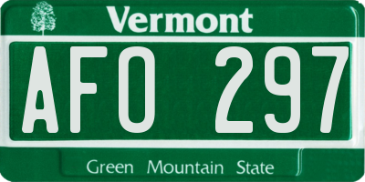 VT license plate AFO297