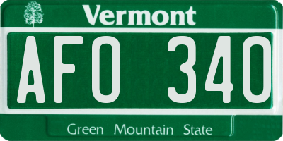 VT license plate AFO340