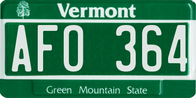 VT license plate AFO364