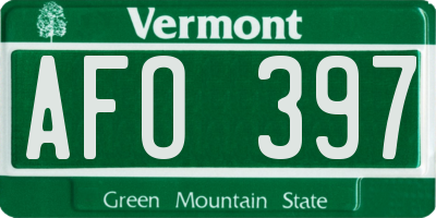 VT license plate AFO397