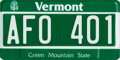 VT license plate AFO401