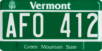 VT license plate AFO412