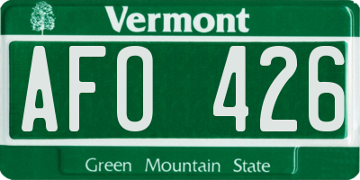 VT license plate AFO426