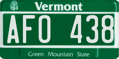 VT license plate AFO438