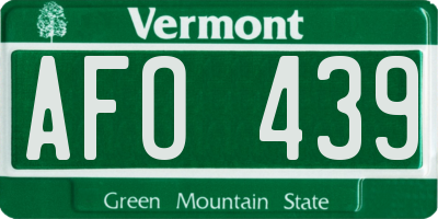 VT license plate AFO439