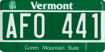 VT license plate AFO441
