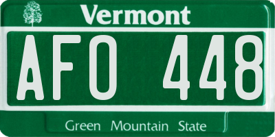 VT license plate AFO448