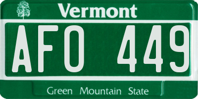 VT license plate AFO449