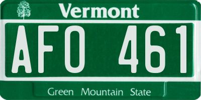 VT license plate AFO461