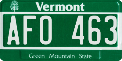 VT license plate AFO463