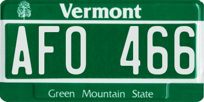 VT license plate AFO466