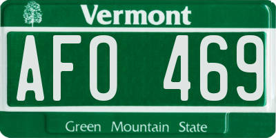 VT license plate AFO469