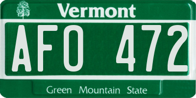 VT license plate AFO472